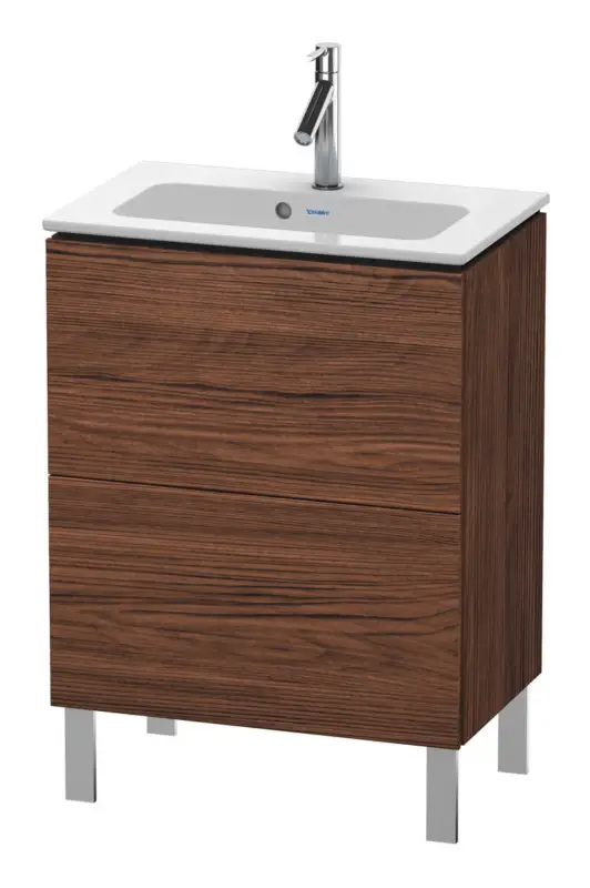 Duravit L-Cube Waschtischunterschrank mit 2 Auszügen 620 x 704 x 391 mm - Nussbaum dunkel Matt Schnäppchen