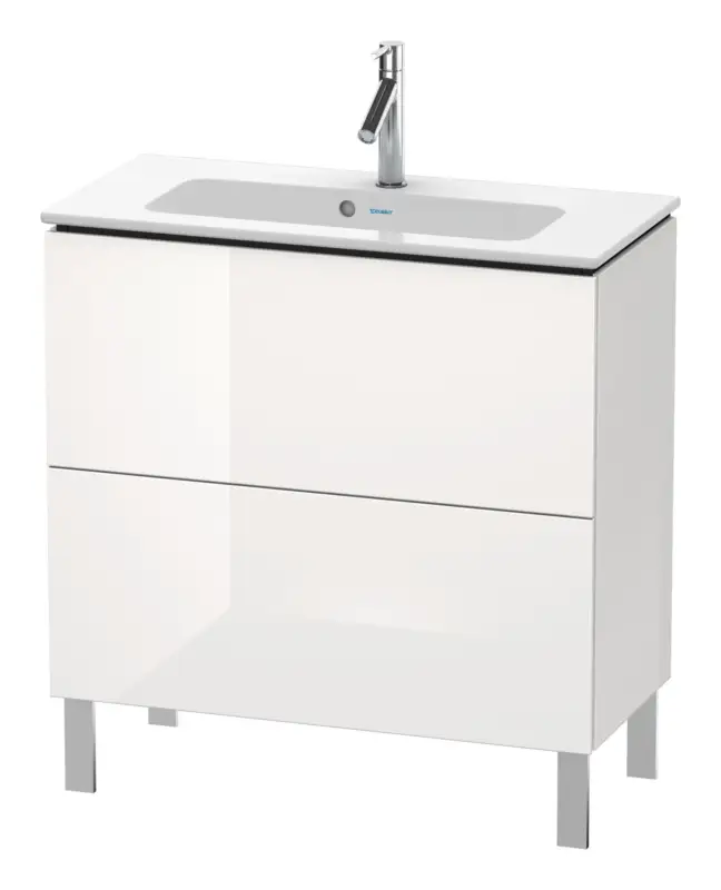 Duravit L-Cube Waschtischunterschrank Compact mit 2 Auszügen 820 x 704 x 391 mm - Schwarz Hochglanz Lack Bestpreis