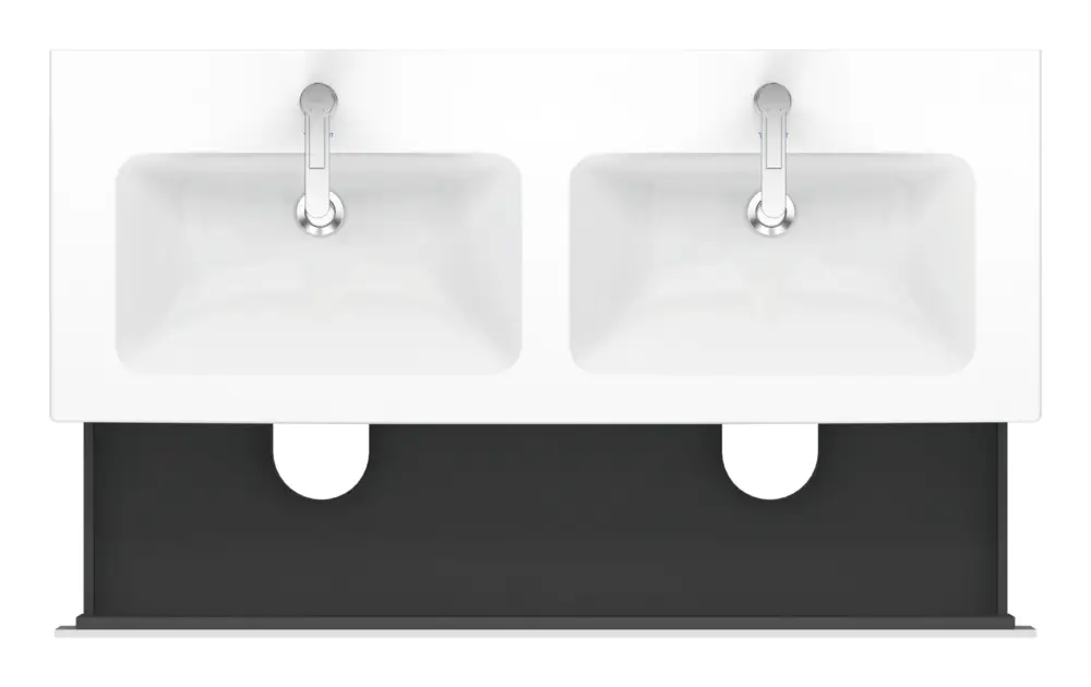 Preisknaller Duravit L-Cube Waschtischunterschrank für Doppelwaschtisch mit 2 Auszügen 1290 x 550 x 481 mm - Weiß Hochglanz Dekor