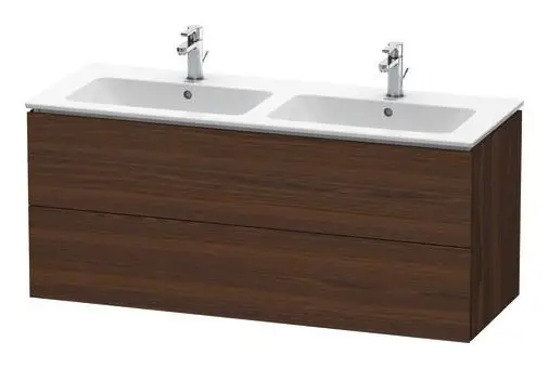 Versand Am Gleichen Tag Duravit L-Cube Waschtischunterschrank für Doppelwaschtisch mit 2 Auszügen 1290 x 550 x 481 mm - Nussbaum gebürstet Matt