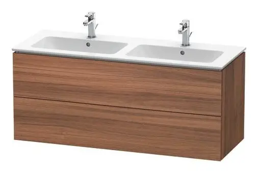 Neuheit Duravit L-Cube Waschtischunterschrank für Doppelwaschtisch mit 2 Auszügen 1290 x 550 x 481 mm - Nussbaum Matt