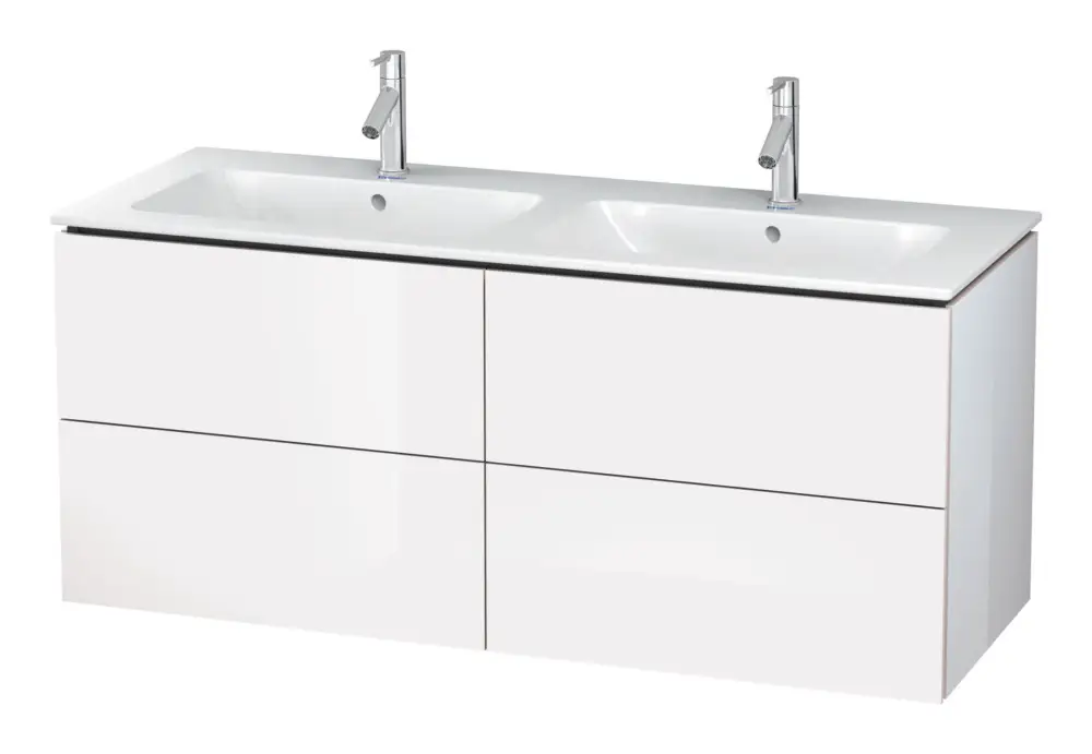 Duravit L-Cube Waschtischunterschrank für Doppelwaschtisch mit 4 Auszügen 1290 x 550 x 481 mm - Flanellgrau Seidenmatt Lack Billig