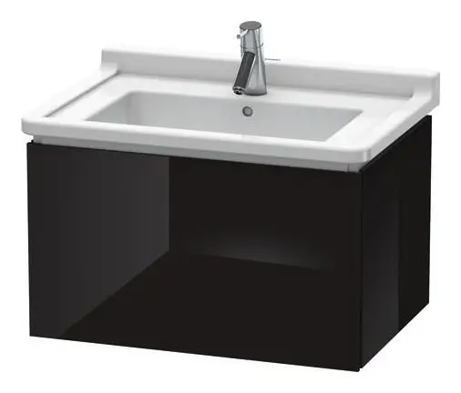 Duravit L-Cube Waschtischunterschrank mit 1 Auszug 670 x 408 x 469 mm - Schwarz Hochglanz Lack Beliebt