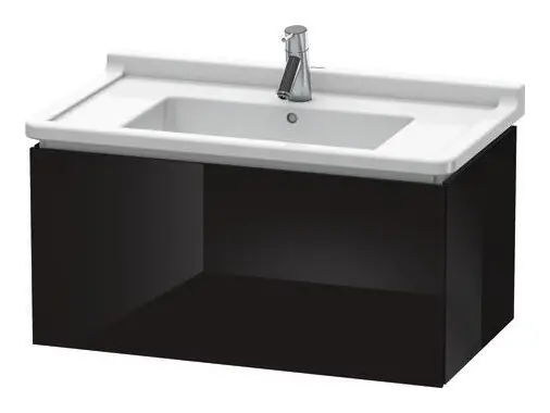 Aktuell Duravit L-Cube Waschtischunterschrank mit 1 Auszug 820 x 408 x 469 mm - Schwarz Hochglanz Lack
