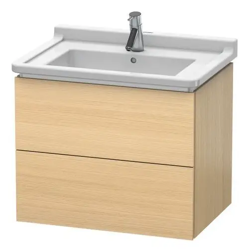 Duravit L-Cube Waschtischunterschrank mit 2 Auszügen 670 x 558 x 469 mm - Mediterrane Eiche Matt Echt