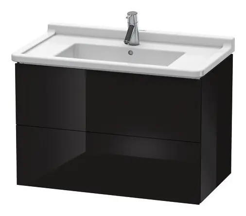 Duravit L-Cube Waschtischunterschrank mit 2 Auszügen 820 x 558 x 469 mm - Schwarz Hochglanz Lack Nur Für Kurze Zeit