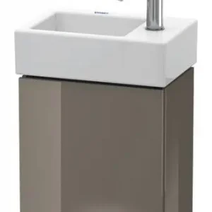 Abverkauf Duravit L-Cube Waschtischunterschrank mit 1 Tür Anschlag links 364 x 400 x 241 mm - Flanellgrau Hochglanz Lack