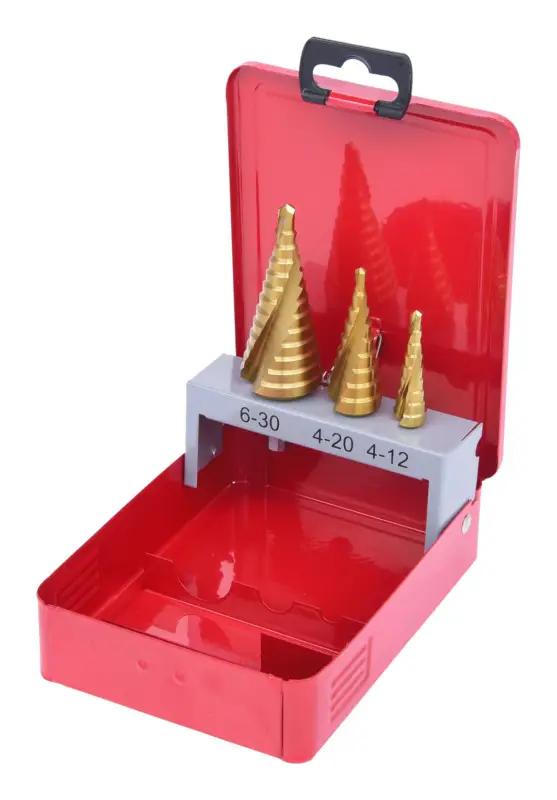Mega-Angebot KS Tools HSS TiN Stufenbohrer-Satz, Stahlblechkassette 3-teilig