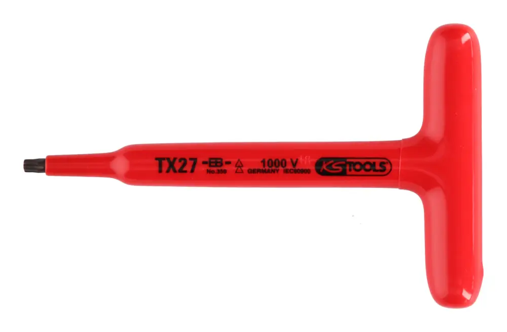 Markenware KS Tools T-Griff-Torx-Stiftschlüssel mit Schutzisolierung, T20, 120 mm