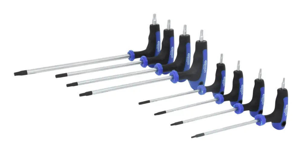 KS Tools T-Griff-Torx-Winkelstiftschlüssel-Satz, 8-teilig Bohrung Highlight