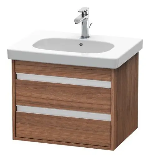 Duravit Ketho Waschtischunterschrank für 034265 mit 2 Auszügen 600 x 480 x 455 mm - Nussbaum Matt Zertifiziert