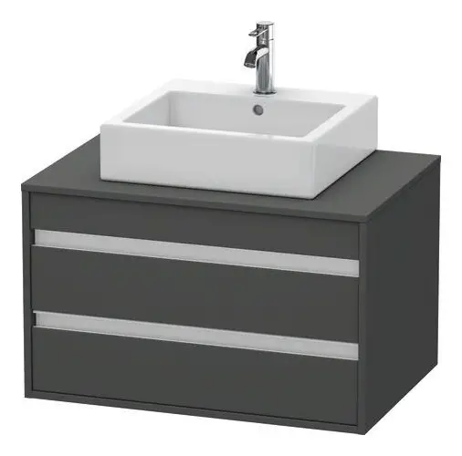 Duravit Ketho Konsolenwaschtischunterschrank für Aufsatzbecken mittig mit 2 Auszügen 800 x 496 x 550 mm - Graphit Matt Jetzt Kaufen