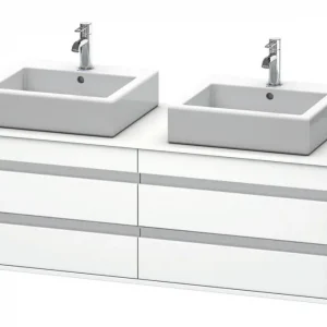 Abverkauf Duravit Ketho Konsolenwaschtischunterschrank für 2 Aufsatzbecken mit 4 Auszügen 1400 x 496 x 550 mm - Weiß Matt