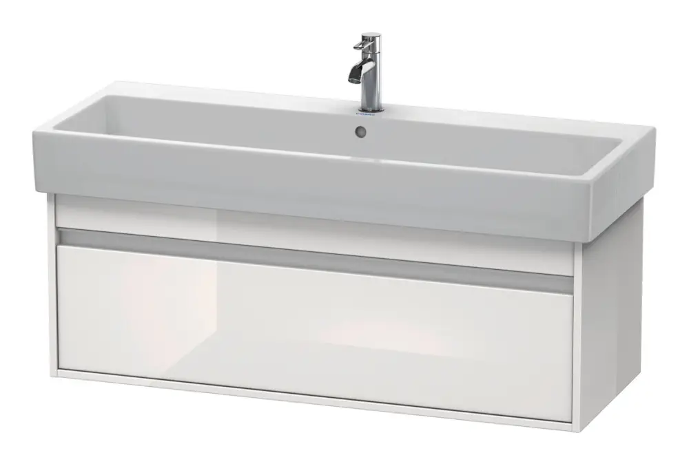 Neu Duravit Ketho Waschtischunterschrank für 045412 mit 1 Auszug 1150 x 410 x 440 mm - Weiß Hochglanz