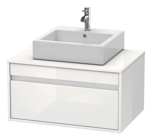 Duravit Ketho Konsolenwaschtischunterschrank für Aufsatzbecken mittig mit 1 Auszug 800 x 426 x 550 mm - Weiß Hochglanz Expressversand