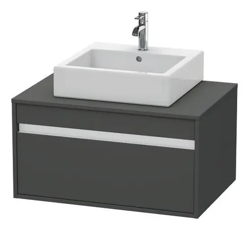 Duravit Ketho Konsolenwaschtischunterschrank für Aufsatzbecken mittig mit 1 Auszug 800 x 426 x 550 mm - Graphit Matt Preis Gesenkt