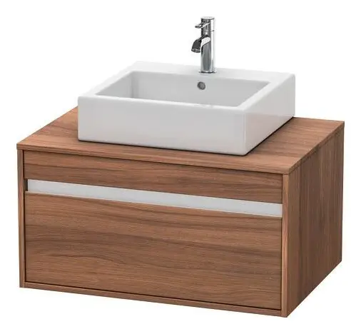 Markenprodukt Duravit Ketho Konsolenwaschtischunterschrank für Aufsatzbecken mittig mit 1 Auszug 800 x 426 x 550 mm - Nussbaum Matt