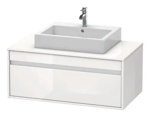 Garantierte Lieferung Duravit Ketho Konsolenwaschtischunterschrank für Aufsatzbecken mittig mit 1 Auszug 1000 x 426 x 550 mm - Weiß Hochglanz