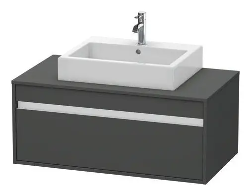 Finale Aktion Duravit Ketho Konsolenwaschtischunterschrank für Aufsatzbecken mittig mit 1 Auszug 1000 x 426 x 550 mm - Graphit Matt