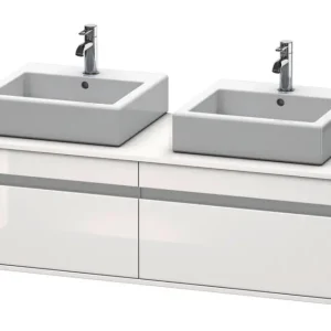 Angebot Duravit Ketho Konsolenwaschtischunterschrank für 2 Aufsatzbecken mit 2 Auszügen 1400 x 426 x 550 mm - Weiß Hochglanz