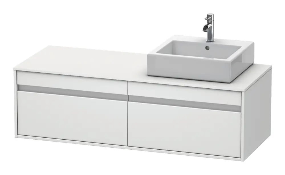 Angebot Duravit Ketho Konsolenwaschtischunterschrank für Aufsatzbecken rechts mit 2 Auszügen 1400 x 426 x 550 mm - Weiß Matt