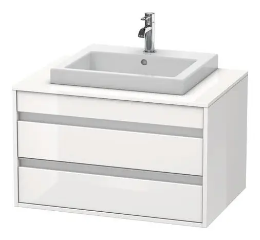 Kracherpreis Duravit Ketho Konsolenwaschtischunterschrank für Einbauwaschtisch mittig mit 2 Auszügen 800 x 496 x 550 mm - Weiß Hochglanz