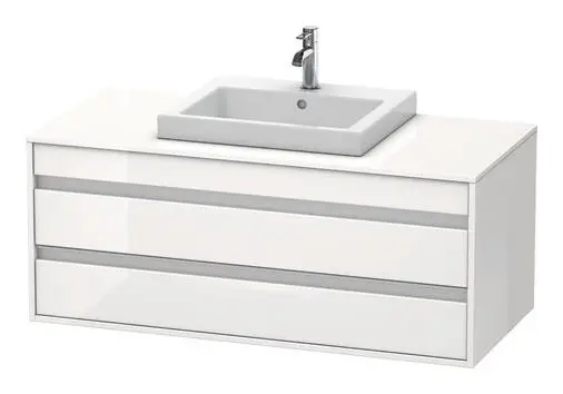 Jetzt Bestellen Duravit Ketho Konsolenwaschtischunterschrank für Einbauwaschtisch mittig mit 2 Auszügen 1200 x 496 x 550 mm - Weiß Hochglanz