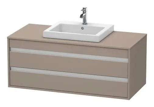 Zertifiziert Duravit Ketho Konsolenwaschtischunterschrank für Einbauwaschtisch mittig mit 2 Auszügen 1200 x 496 x 550 mm - Basalt Matt