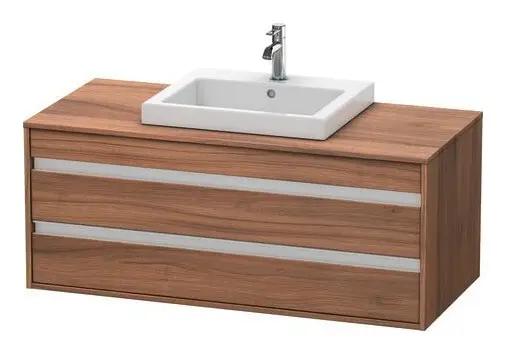Duravit Ketho Konsolenwaschtischunterschrank für Einbauwaschtisch mittig mit 2 Auszügen 1200 x 496 x 550 mm - Nussbaum Matt Meistverkauft