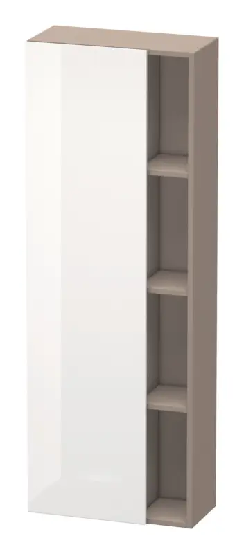 Nur Heute Duravit DuraStyle Hochschrank mit 1 Tür Anschlag links 500 x 240 x 1400 mm - Weiß Hochglanz / Basalt Matt