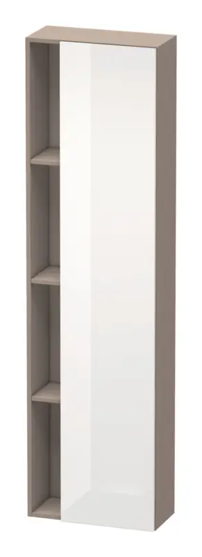 Duravit DuraStyle Hochschrank mit 1 Tür Anschlag rechts 500 x 240 x 1800 mm - Weiß Hochglanz / Basalt Matt Neue Kollektion