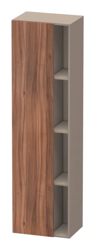 Sonderaktion Duravit DuraStyle Hochschrank mit 1 Tür Anschlag links 500 x 360 x 1800 mm - Nussbum Matt / Basalt Matt