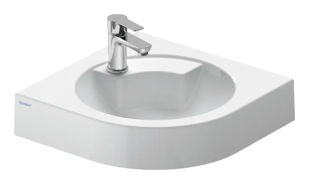 Duravit Architec Eck-Handwaschbecken mit Hahnloch ohne Überlauf 540 x 635 mm - Weiß Hochglanz Neu Im Sortiment