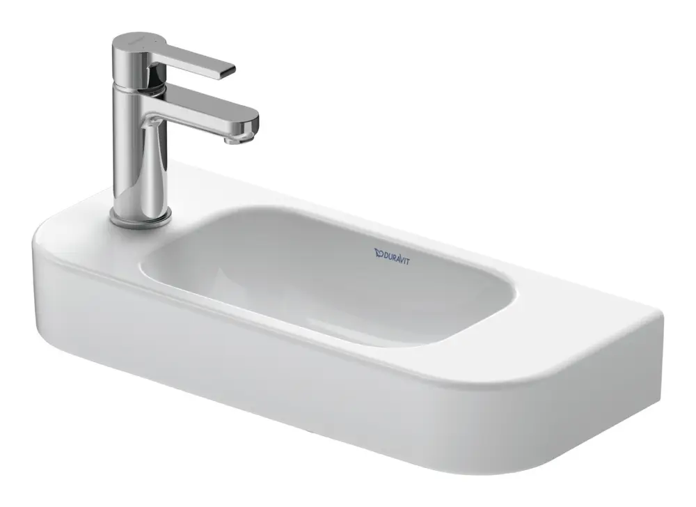 Duravit Happy D.2 Plus Handwaschbecken mit Hahnloch links ohne Überlauf 500 x 220 mm - Weiß Hochglanz Angebot