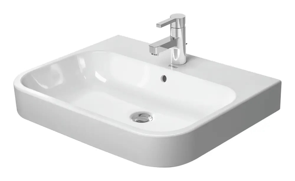 Top-Preis Duravit Happy D.2 Waschtisch geschliffen 1 Hahnloch 650 x 505 mm - Weiß Hochglanz