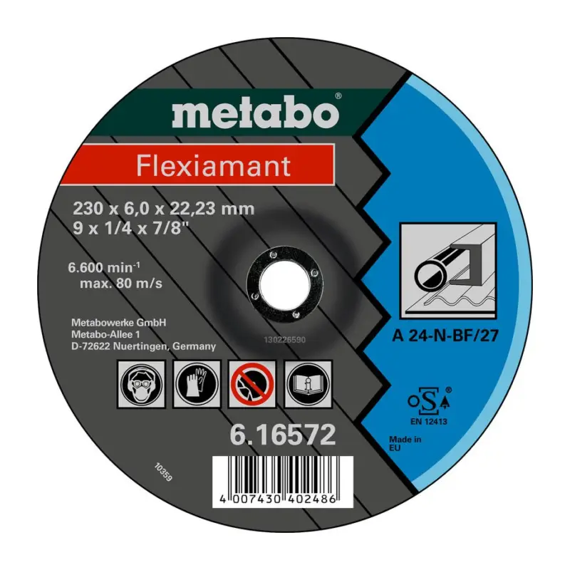 Metabo Flexiamant 115 x 6 x 22,23 Stahl Schruppscheibe gekröpfte Ausführung(Verpackungseinheit: 25Stück) Geprüft