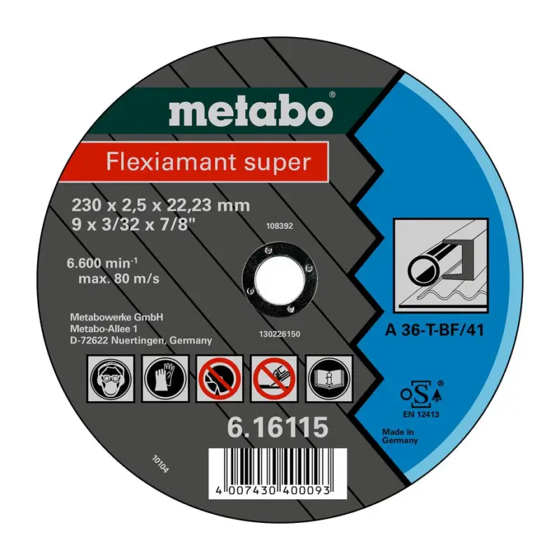 Metabo Flexiamant super 180 x 2 x 22,23 Stahl Trennscheibe gekröpfte Ausführung(Verpackungseinheit: 25Stück) Expressversand