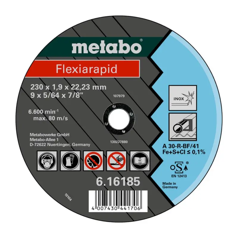 Angebot Metabo Flexiarapid 125 x 1,6 x 22,23 mm Inox Trennscheibe gerade Ausführung(Verpackungseinheit: 25Stück)