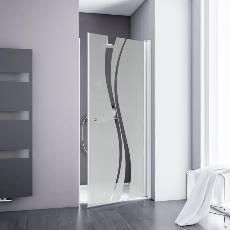 Schulte Alexa Style 2.0 Drehtür für Nische Liane Alpinweiß Griff Knopf 80 cm / 192 cm Neue Kollektion