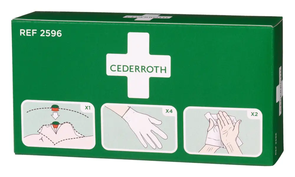 Neuheit Cederroth Set aus Beatmungsmaske 2 Paar Handschuhe 2 Reinigungstücher