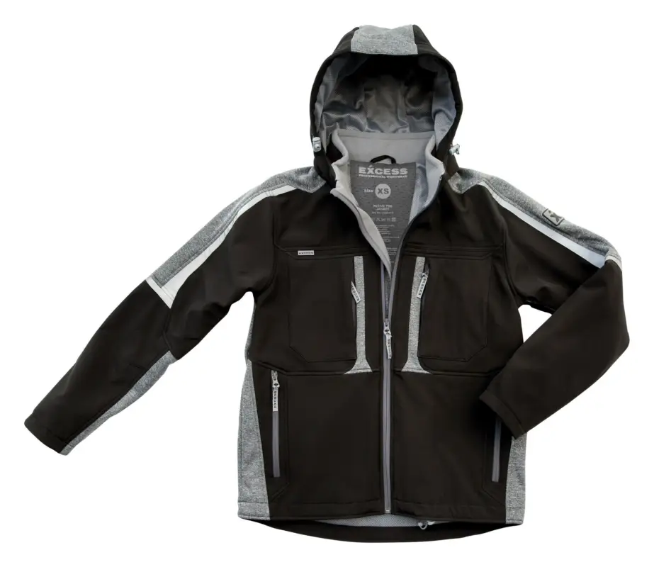 Excess Softshelljacke Proaktiv Größe S schwarz / grau Abverkauf