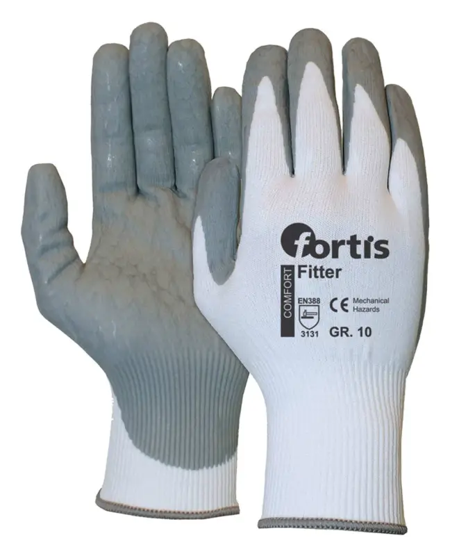 Knallerangebot Fortis Handschuh Fitter Foam Größe 11 weiß - grau(Verpackungseinheit: 12Paar)