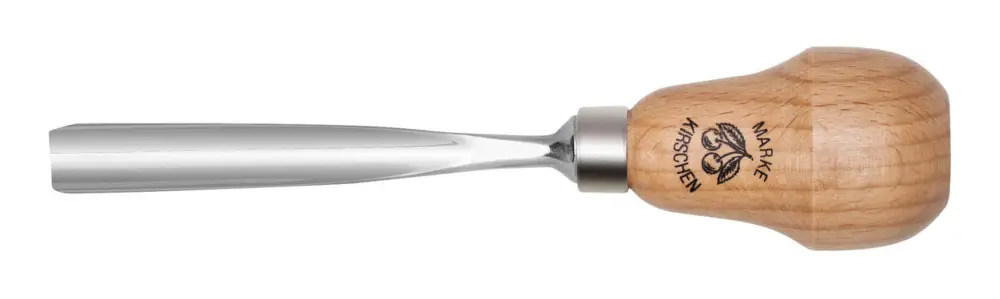 Aktuell Kirschen Kerbschnitzbeitel 10 mm mit Birnenheft gerade mit tiefer Höhlung