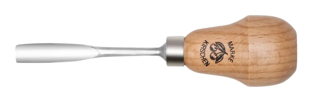 Kirschen Kerbschnitzbeitel 8 mm mit Birnenheft gekröpft mit tiefer Höhlung Meistverkauft