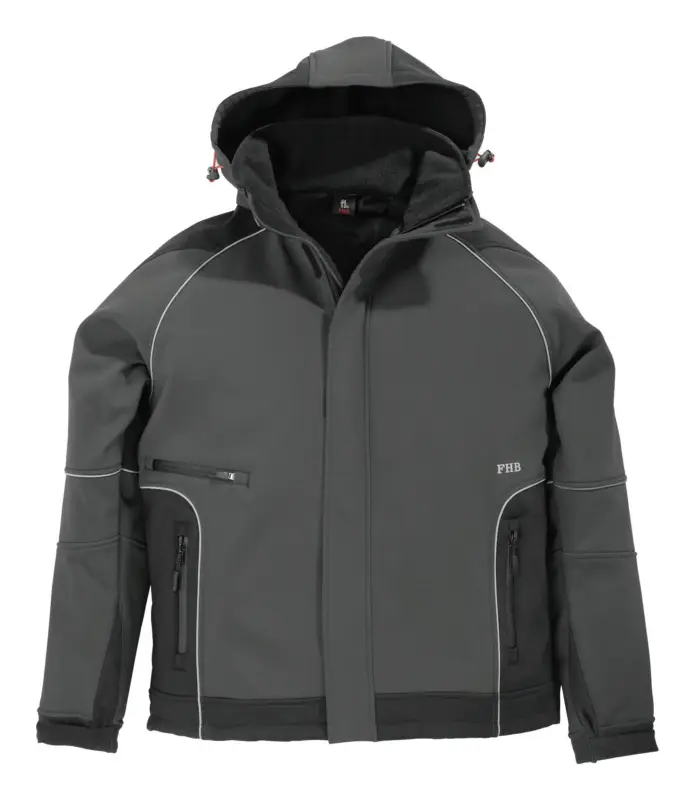 FHB Jacke Walter, Softshell, Größe XL, anthrazit/schwarz Sichere Zahlung