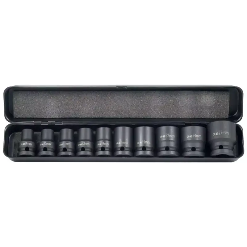 Schlagnussen-Satz 1/2', 10-teilig SW 9,10,11,13,14,17,19,22,24,27 mmin Metallbox Saisonangebot