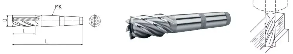 HSS Co5-Schaftfräser mit Morsekegel DIN 845 Ø 25,0 mm, MK 3 (kurz) Beliebt