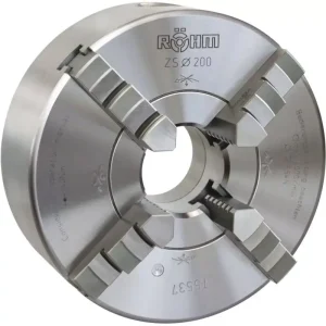 Zertifiziert RÖHM-Vierbacken Drehfutter DM 200, Kegel 4, DIN 55029Stahlkörper, Camlock