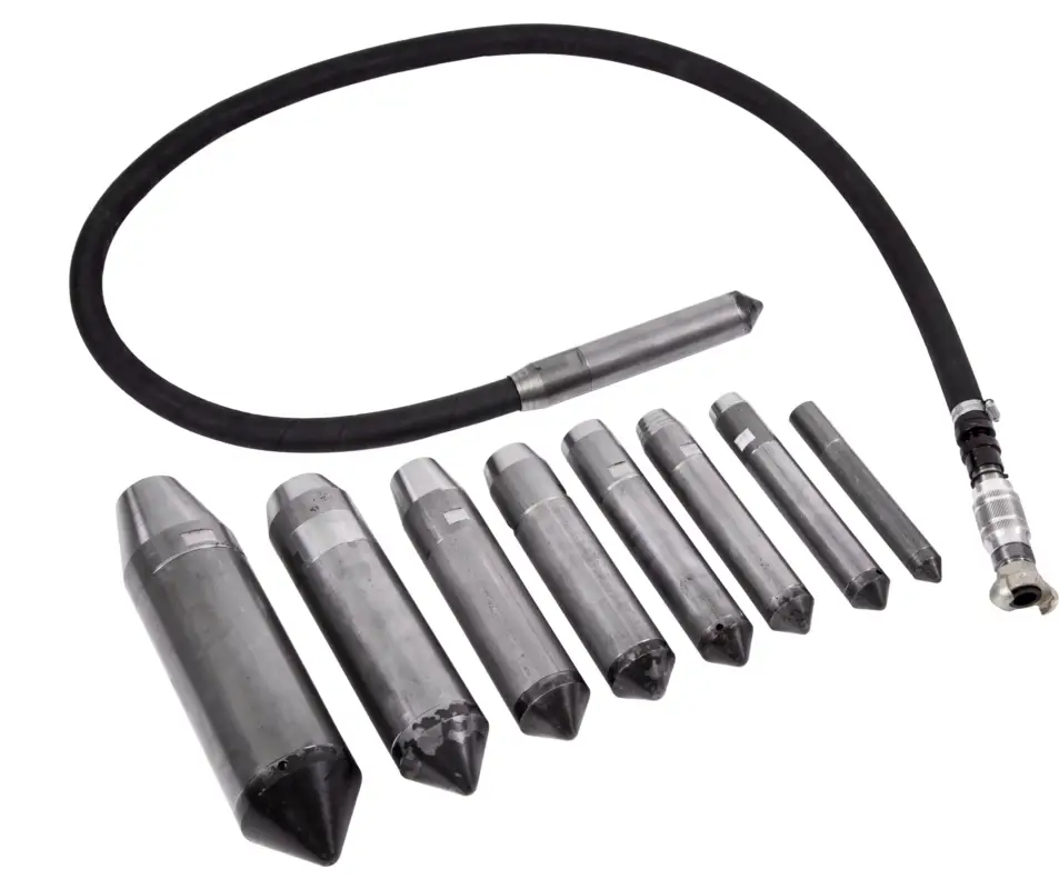 Neu Im Sortiment Druckluft-Flaschenrüttler DR30 Ø30mm, 2m Schlauch, Flaschenlänge 216mm, Zentrifugalkraft 1,4 kN, Luftverbrauch 400 l/min.