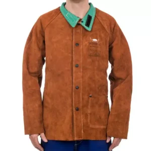 Abverkauf Schweißerjacke Größe M, WELDAS 44-7300/P M STEERSOtuff® Spalt-Rindleder, L=76 cm, Brust-Ø 100 cm, mit atmungsaktiven-feuerresistenten Rücken